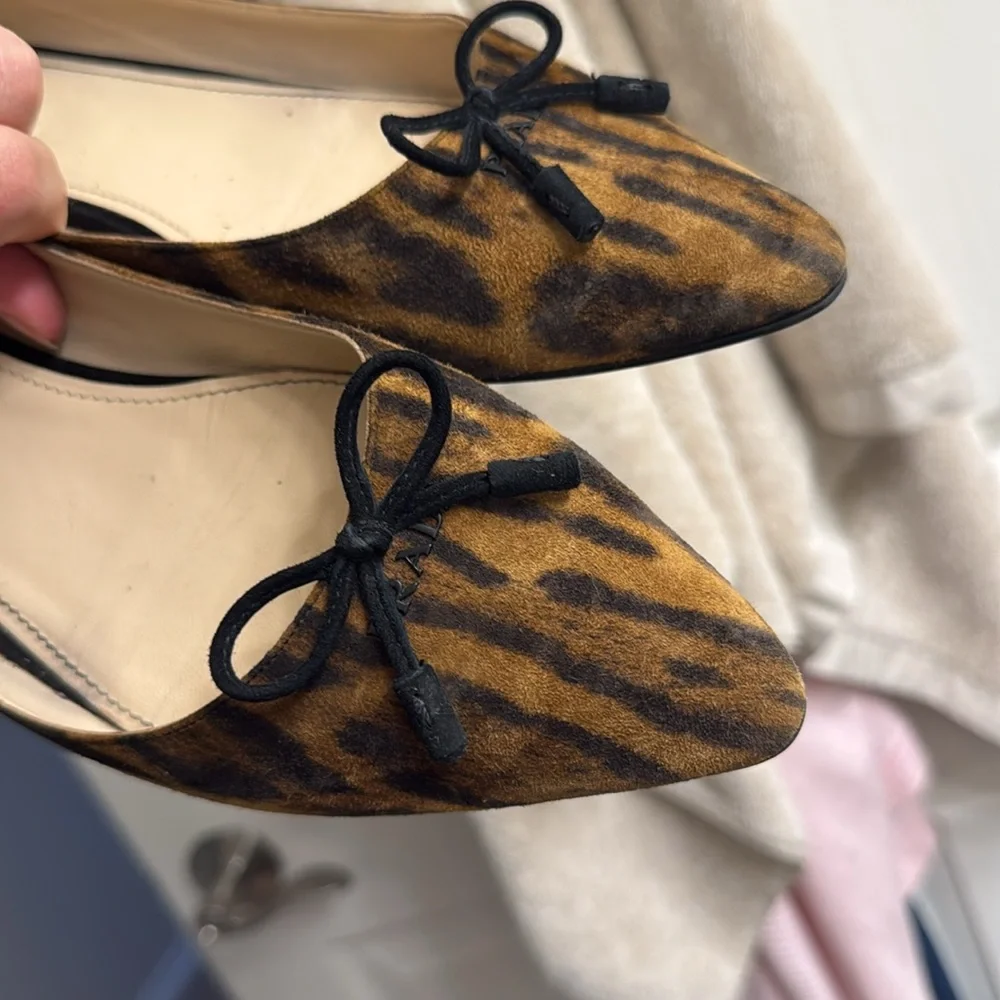 Prada Leopard Print Flats with Bow